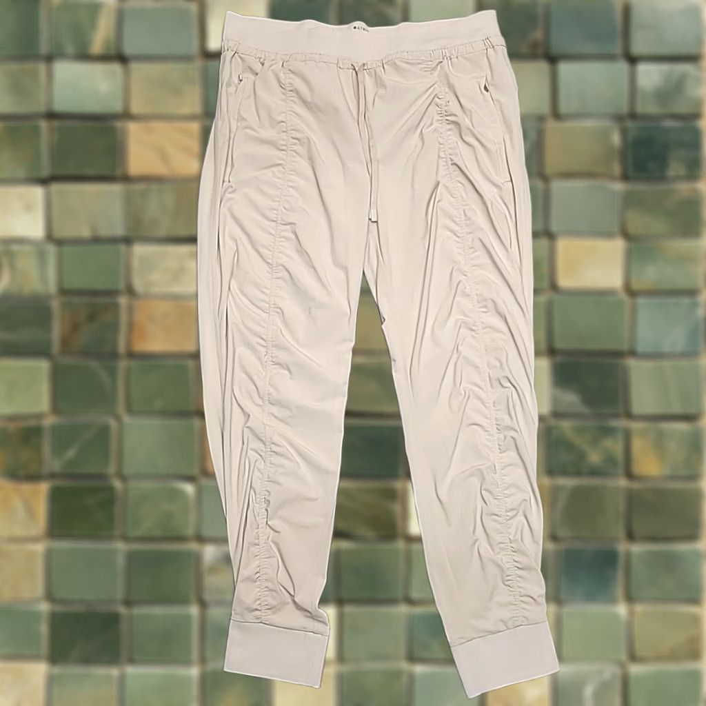 Athleta Athleta Attitude II Pant Womens 16 Beige Stretch Performance Jogger Comfort Easy Care Lightweight Spandex Polyester Solid 90s Sports USA Womens Size 38" / US 16 / IT 52 - 1 Thumbnail