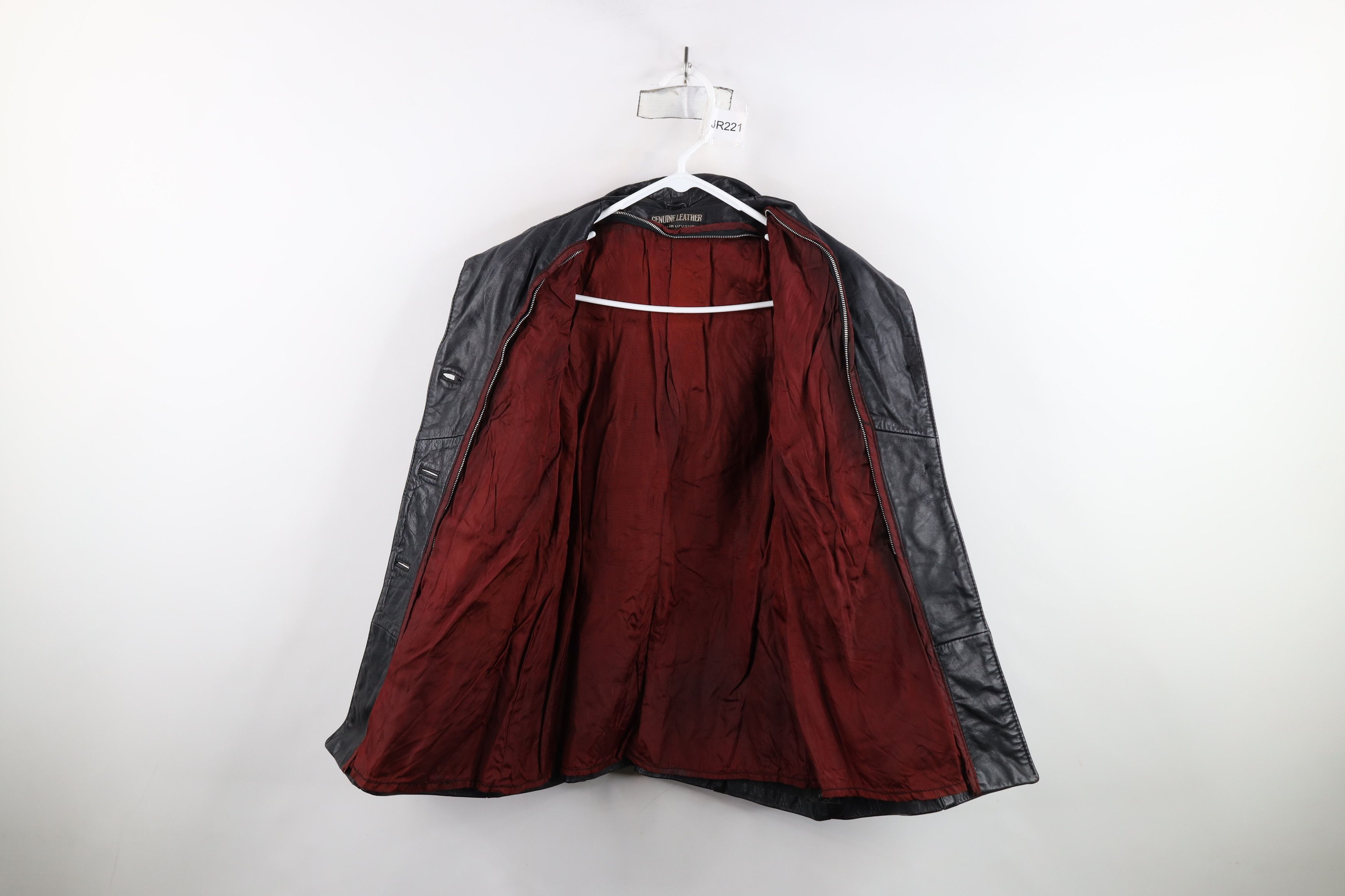 Vintage Vintage 70s Streetwear Button Collared Leather Jacket Black Size L / US 10 / IT 46 - 10 Thumbnail