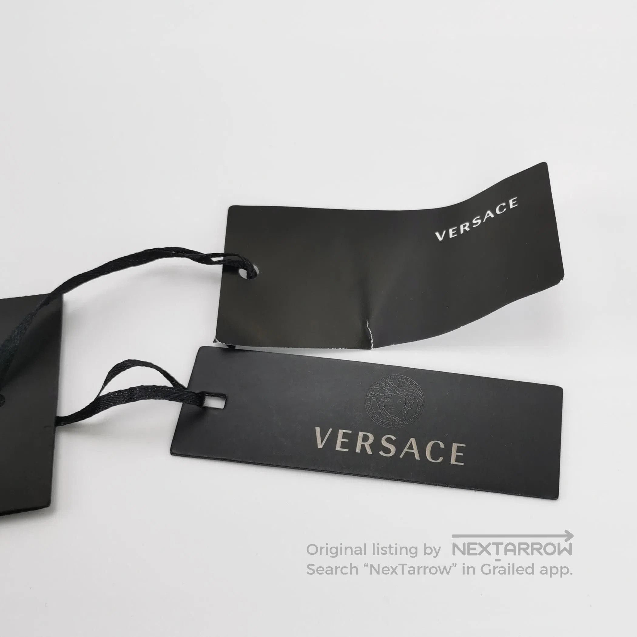 Versace Cotton Printed Short-Sleeve Collared Shirt.