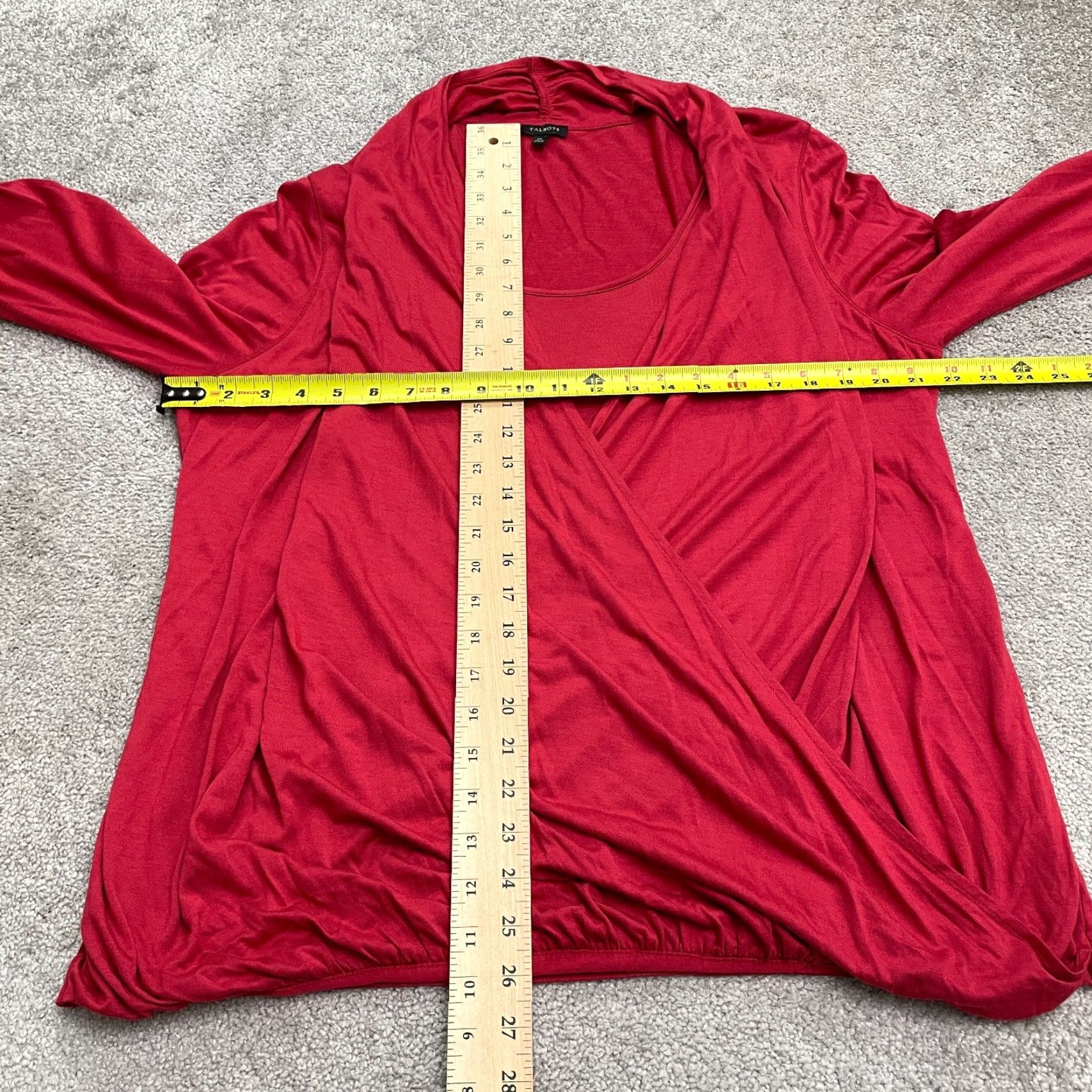 Talbots Talbots Red Long Sleeve Tunic Blouse Womens XL Rayon Blend Casual Size XL / US 12-14 / IT 48-50 - 6 Thumbnail