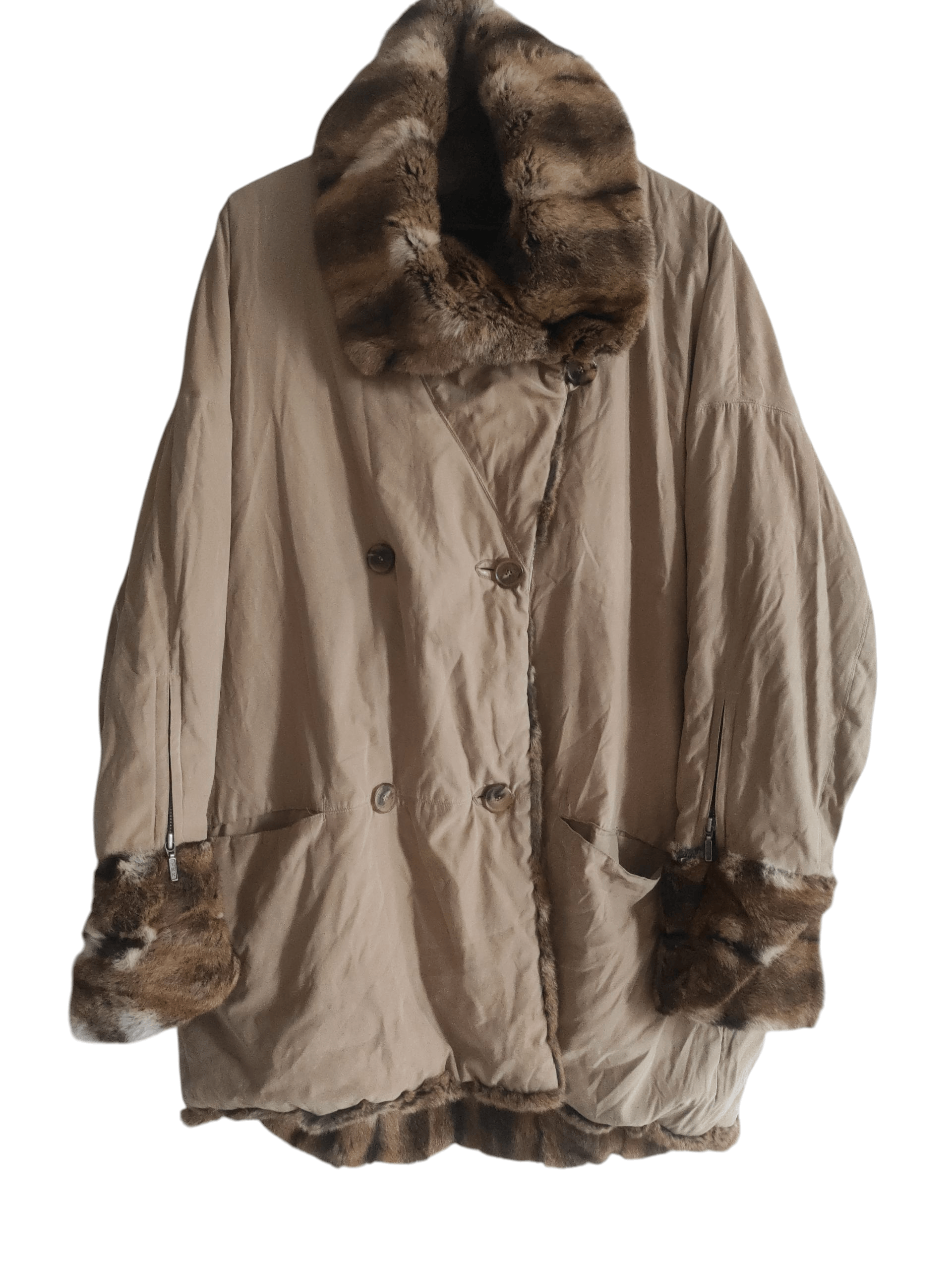 Joop! Joop! Original BelsetaPS Natural Rabbit Fur Reversible Coat Size L / US 10 / IT 46 - 1 Thumbnail