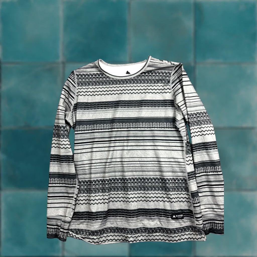 Burton Burton Shirt Womens XL Gray Striped DRYRIDE Base Layer Ski Top Long Sleeve Crew Neck Size XL / US 12-14 / IT 48-50 - 1 Thumbnail