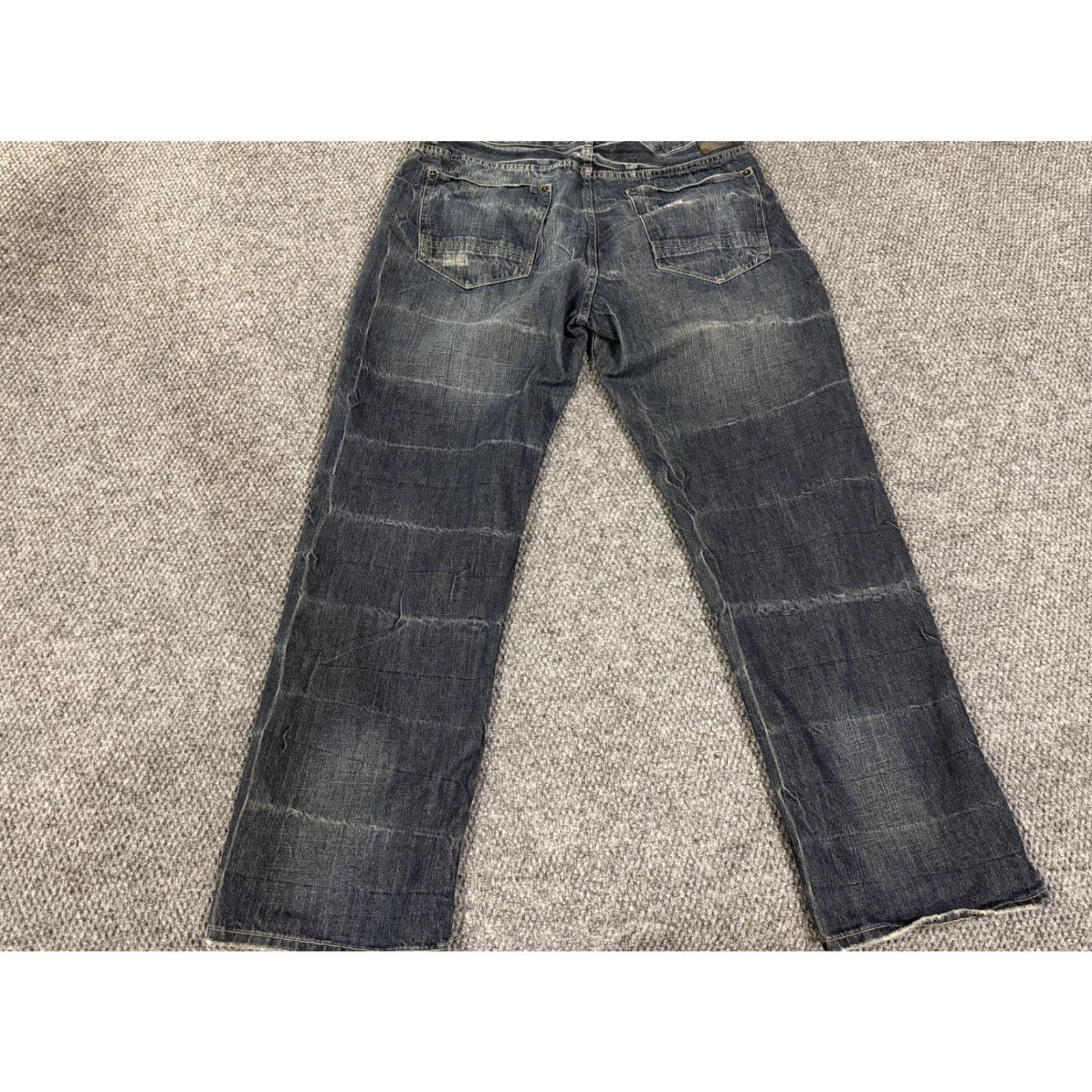 Sean John Sean John Jeans Mens 36x32 Hamilton Relaxed Fit Blue Denim Distressed Pockets Straight Cross-Brand Wrangler Size US 36 / EU 52 - 6 Thumbnail