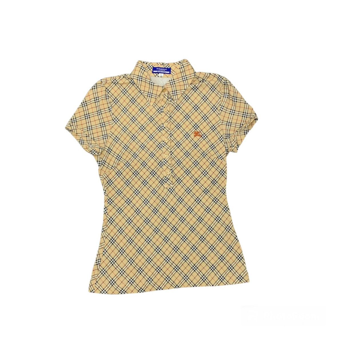 Burberry Vintage Burberry Nova Check Half Button Collared Tshirt Size S / US 4 / IT 40 - 1 Thumbnail