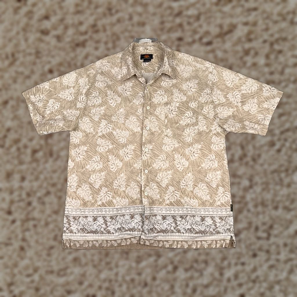 Route 66 VINTAGE Route 66 Shirt Men Extra Large Beige Floral Leaf Button Up Hawaiian 100% Cotton Size US XL / EU 56 / 4 - 1 Thumbnail