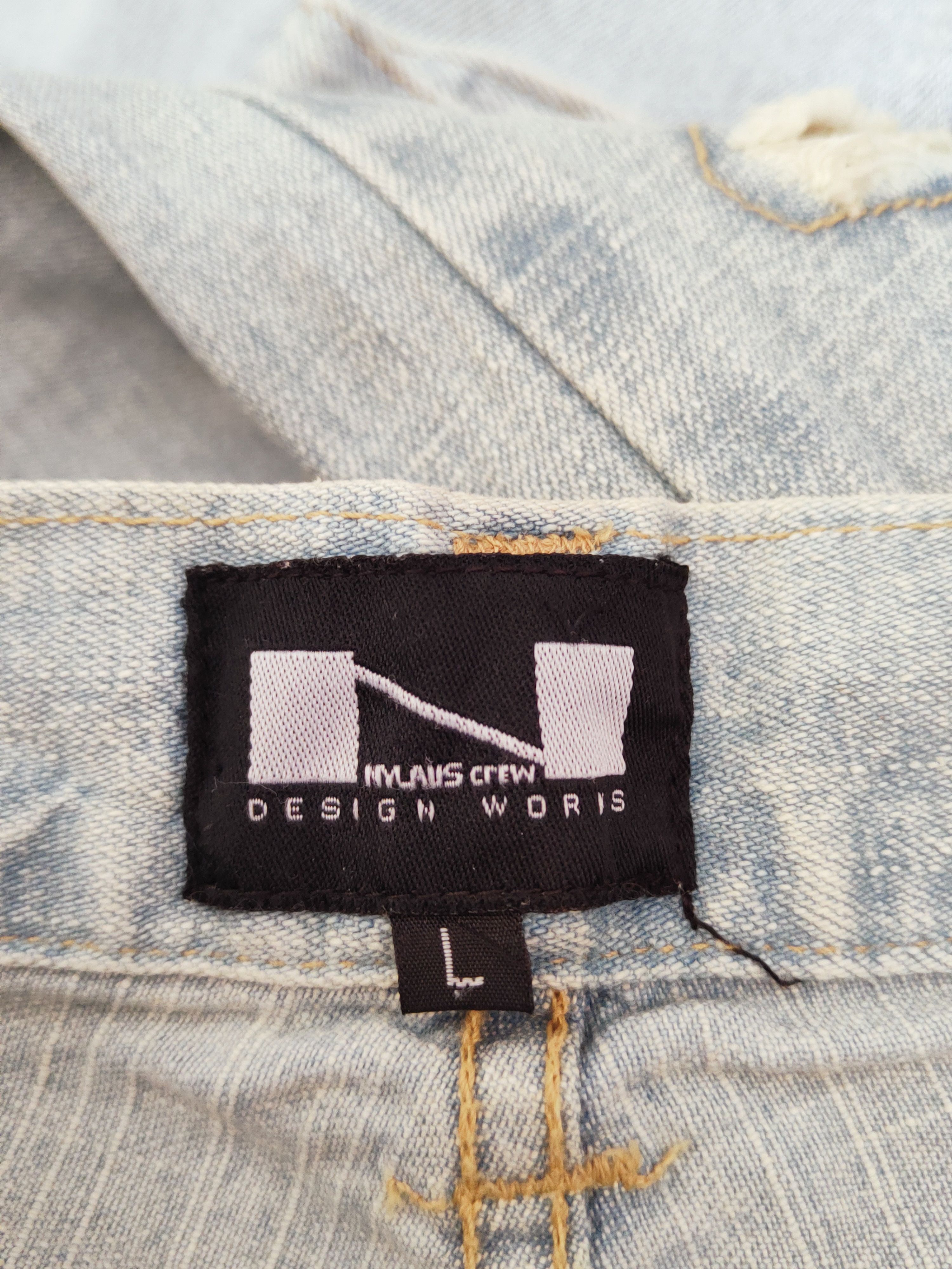 Japanese Brand Nylaus Blue Distressed Ripped Jeans #W631 Size US 33 - 15 Thumbnail