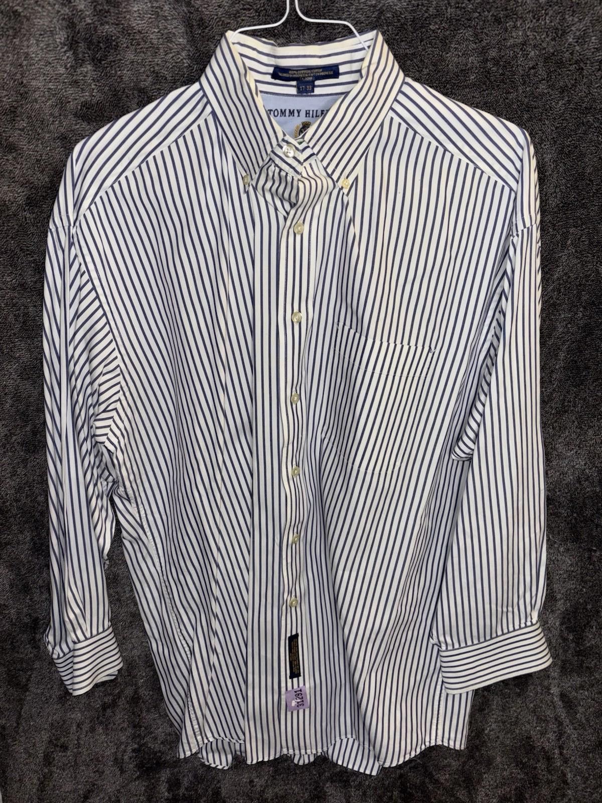 Tommy Hilfiger Vintage Tommy Hilfiger Men’s Striped Button-down Size 17 33 Size US L / EU 52-54 / 3 - 2 Thumbnail