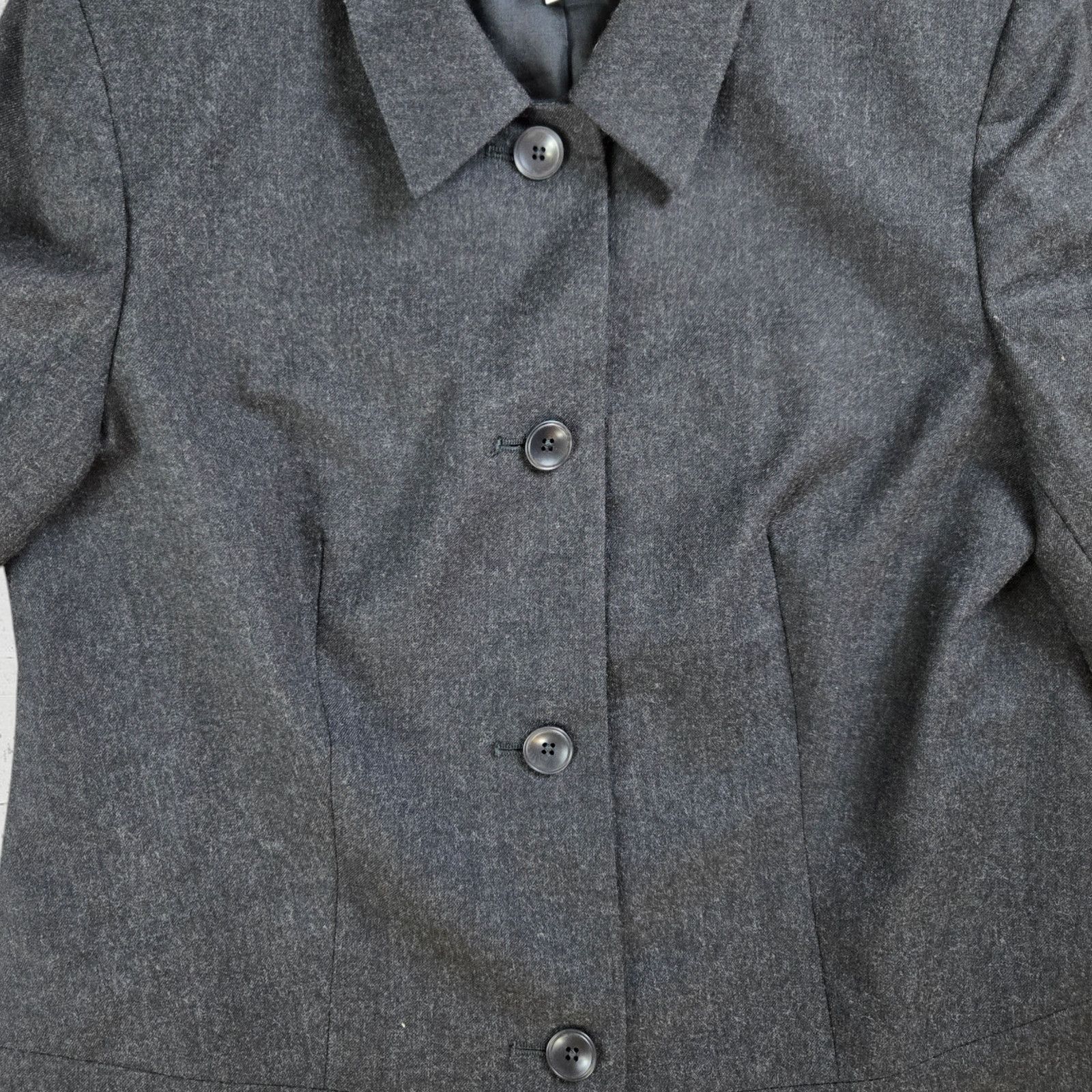 Vintage 90s Charcoal Gray Wool Single Breasted Blazer Jacket Size 10 Size L / US 10 / IT 46 - 4 Thumbnail