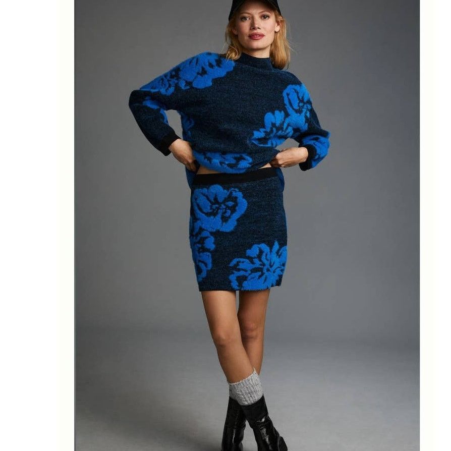 Anthropologie New By Anthropologie Sweater Skirt Only $180 SMALL Floral Size 28" / US 6 / IT 42 - 5 Thumbnail