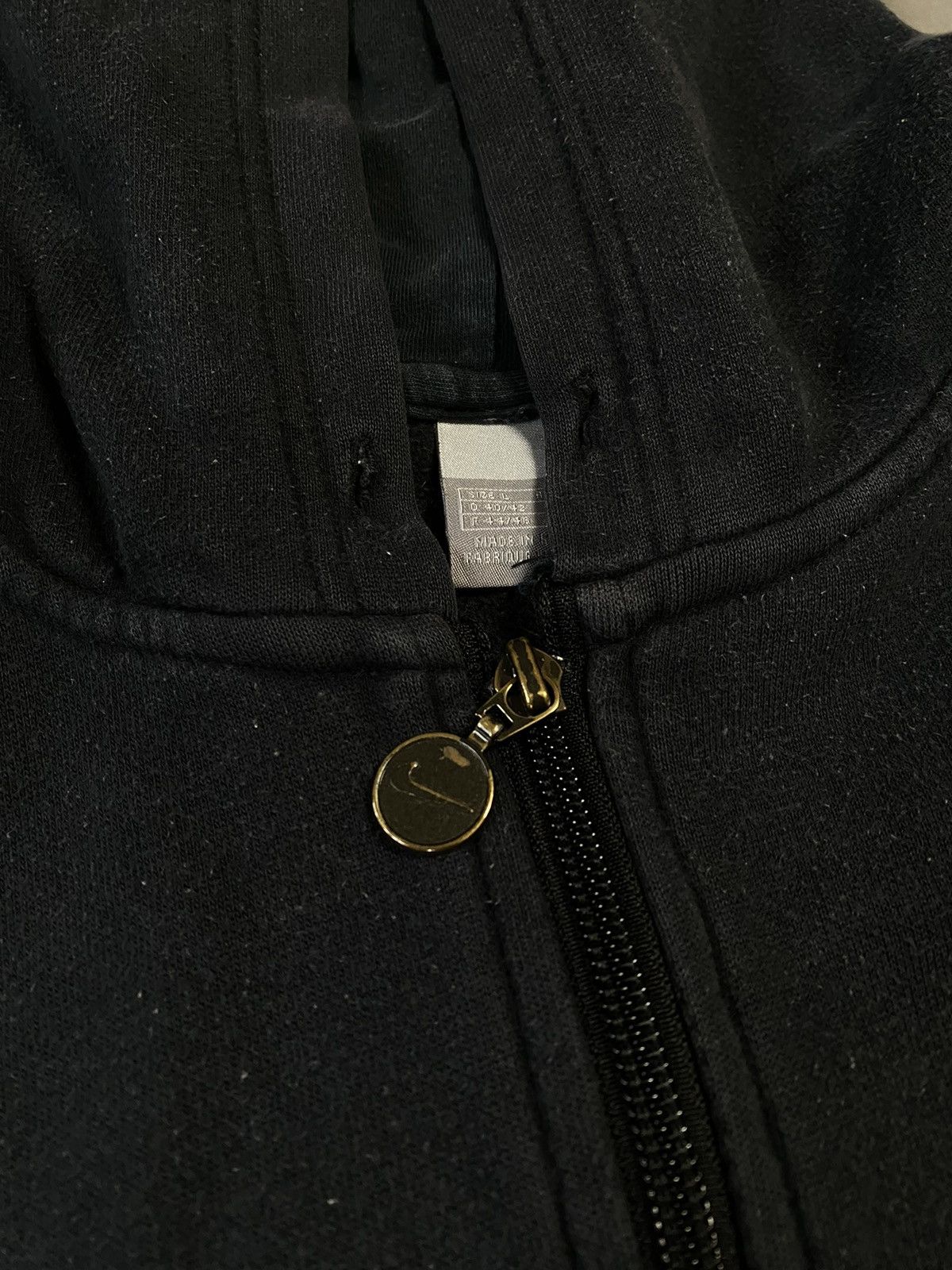 Nike × Vintage Nike vintage black zip hoodie small swoosh 2000s Size L / US 10 / IT 46 - 3 Thumbnail