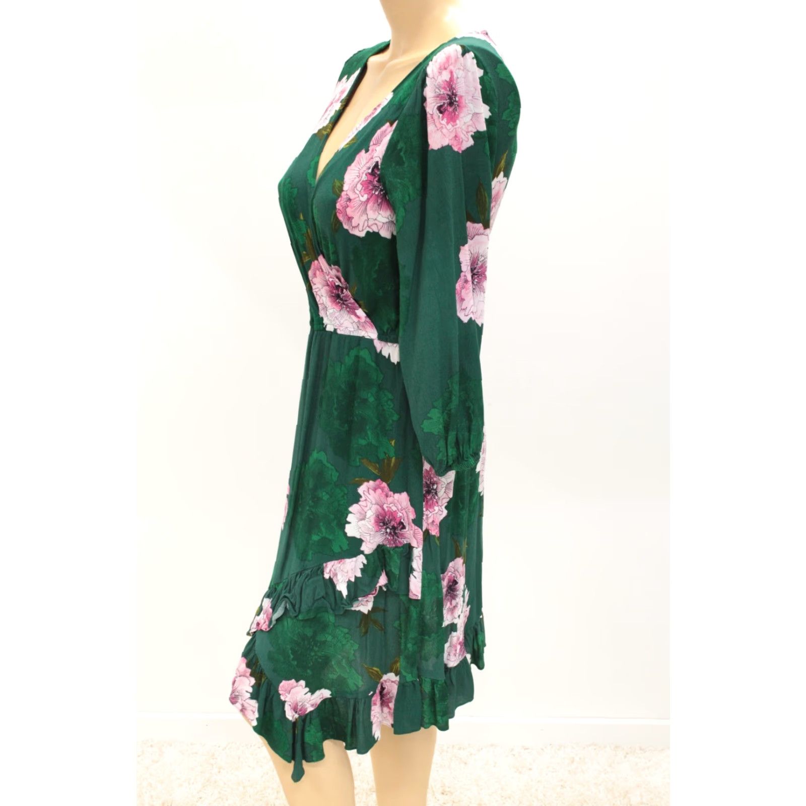 Anthropologie Plenty By Tracy Reese Aleah Green Floral Faux Wrap Dress Medium Dress Womens Size M / US 6-8 / IT 42-44 - 2 Thumbnail