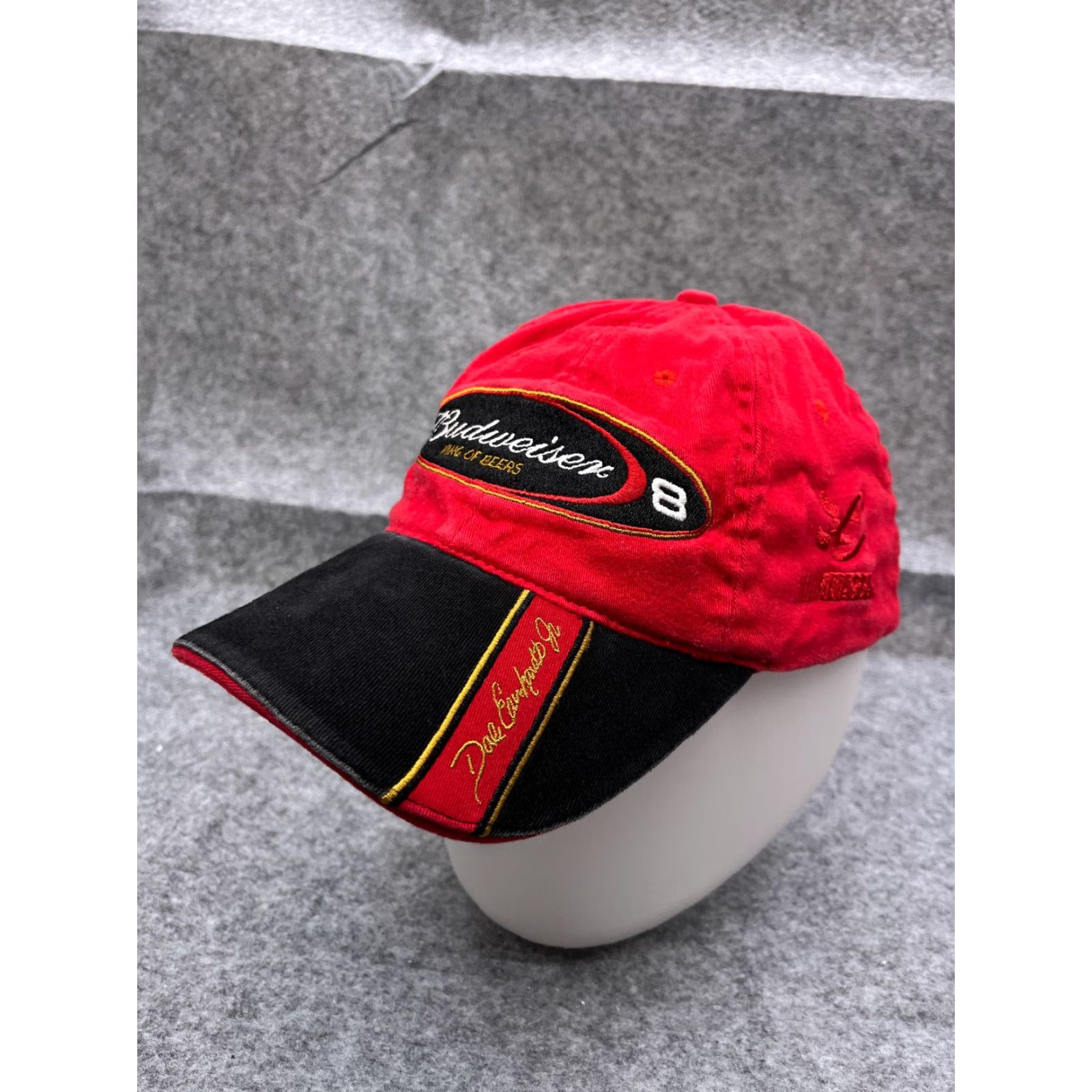 Chase Authentics VINTAGE Budweiser #8 King Of Beers Hat Cap Fitted Adult OS Red Cotton Dale Earnhardt Hat Cap Men Baseball Cap Red OS Adjustable" Size ONE SIZE - 4 Thumbnail