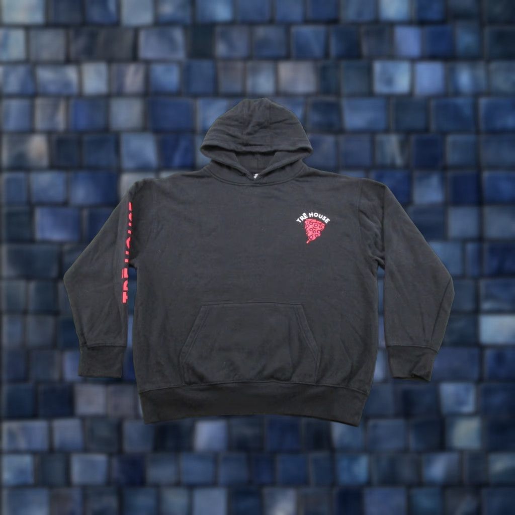 Warehouse Tre House Pizza Graphic Hoodie Mens Size M Skater SK8 Double Sided Spell Out Size US M / EU 48-50 / 2 - 1 Thumbnail