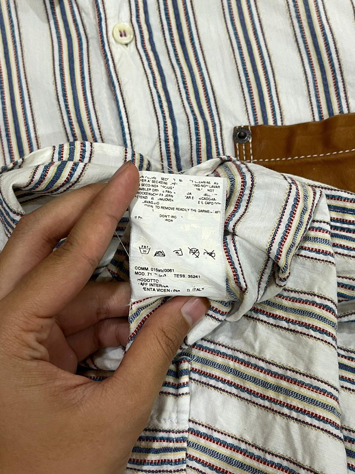 Dsquared2 × Vintage Dsquared2 Bengal Striped Shirt with Leather Pocket Size US M / EU 48-50 / 2 - 6 Thumbnail