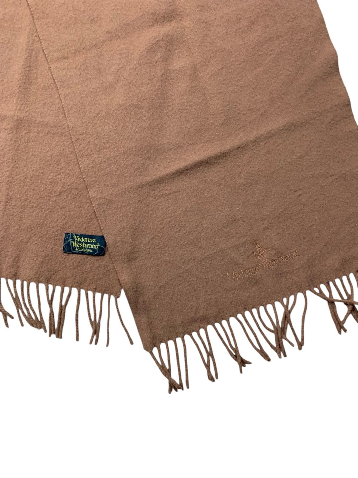 Vivienne Westwood Vivienne Westwood Embroidered Logo Wool Scarf Brown Size ONE SIZE - 2 Thumbnail