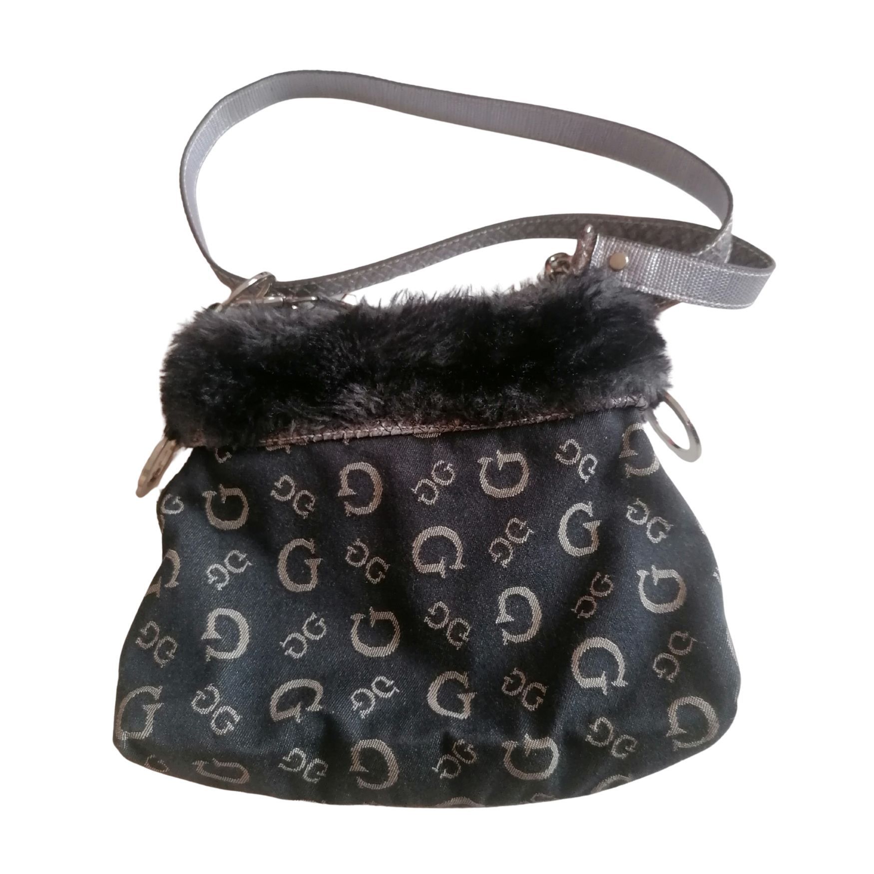 Guess Denim bag with faux fur and snakeskin pattern Size ONE SIZE - 3 Thumbnail