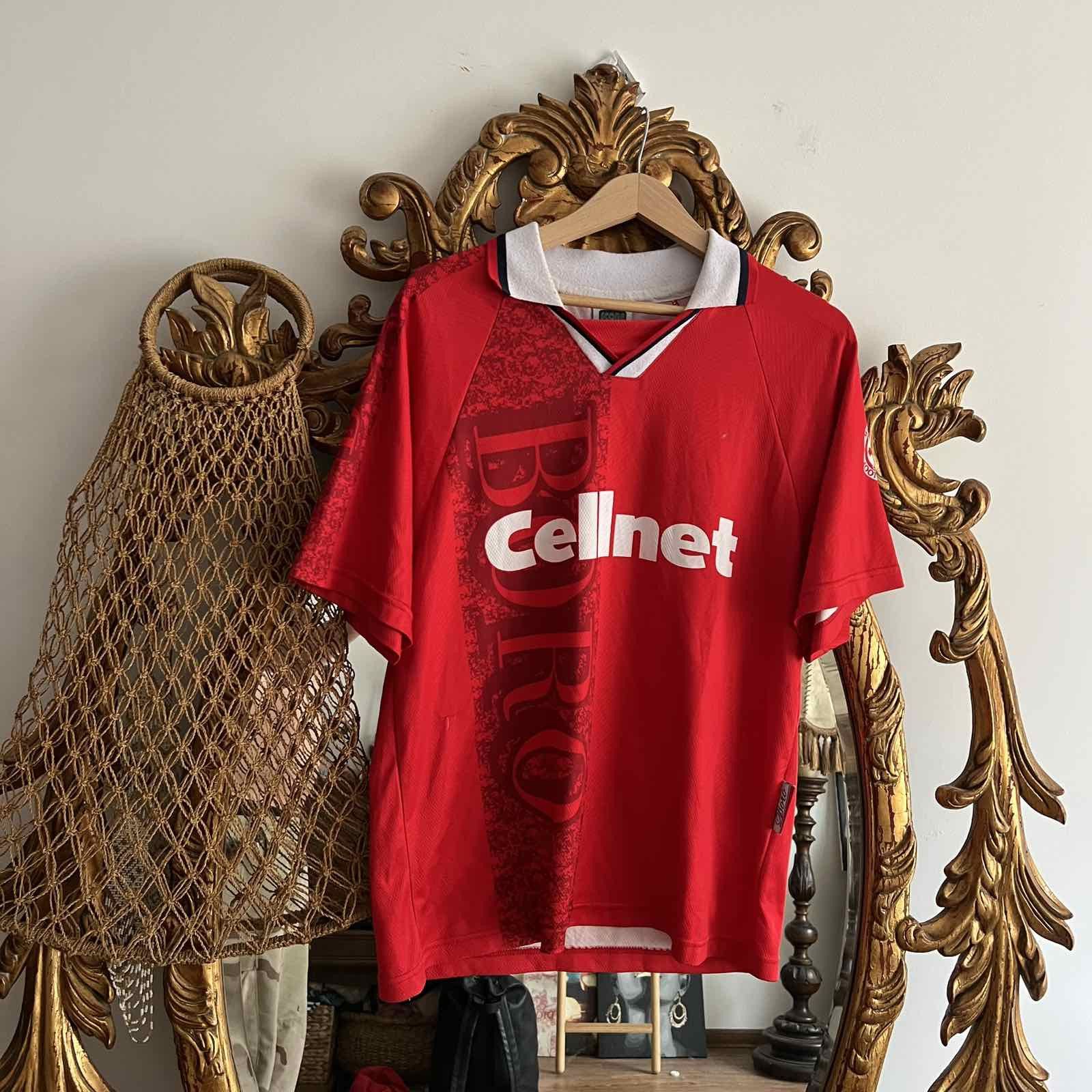 Vintage CELLNET Score Draw MIDDLESBROUGH 90s Soccer Jersey Sz L Size US L / EU 52-54 / 3 - 1 Thumbnail