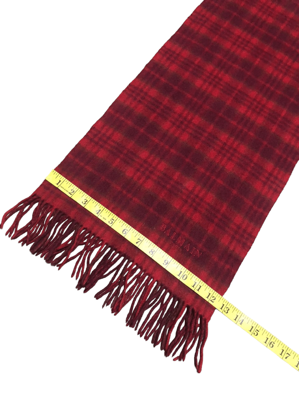 Balmain Balmain Paris Red Tartan Scarf Muffler Neckwear Size ONE SIZE - 8 Thumbnail