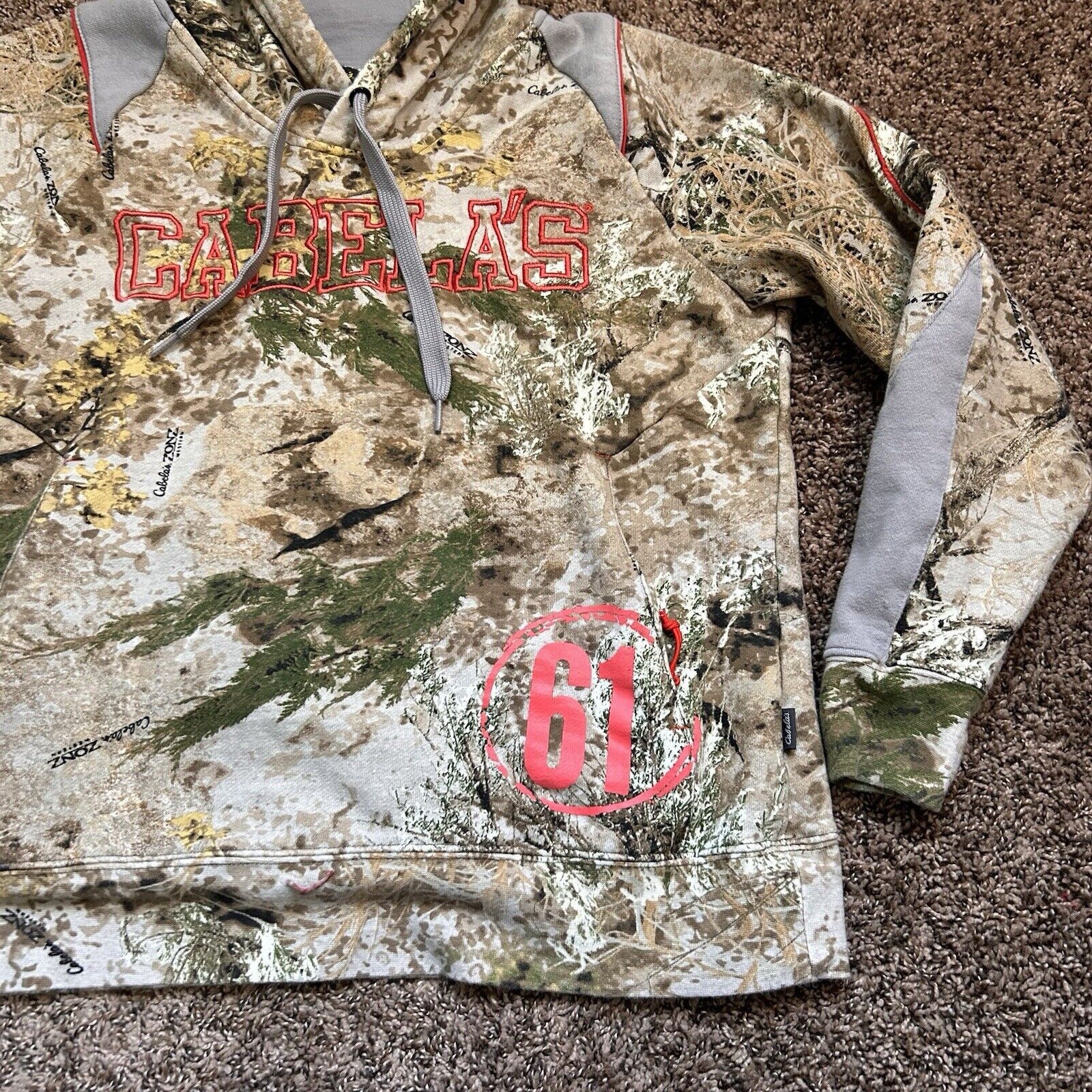 Cabelas Cabela's Camo Hoodie Women's Medium Green Camouflage Size M / US 6-8 / IT 42-44 - 2 Thumbnail