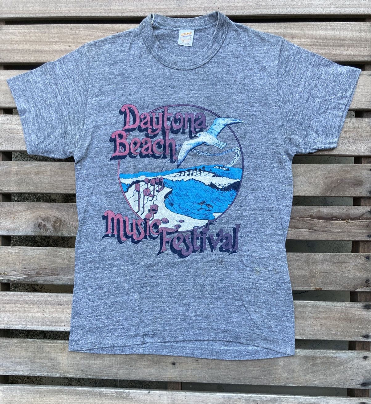Vintage Vintage 80s Daytona Beach Music Festival Triblend T shirt Size US S / EU 44-46 / 1 - 2 Thumbnail
