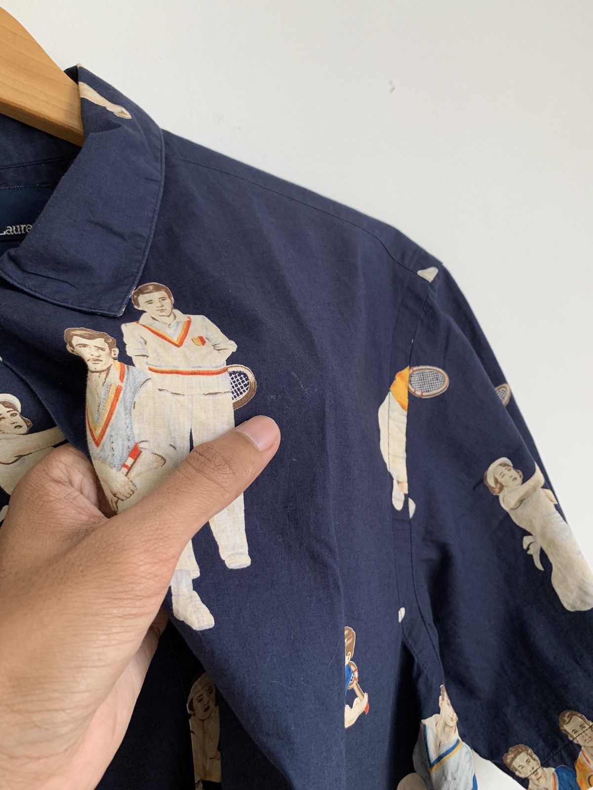 Polo Ralph Lauren Vintage Rare 90s Polo Tennis Overprint Button Ups Shirt Size US M / EU 48-50 / 2 - 6 Thumbnail