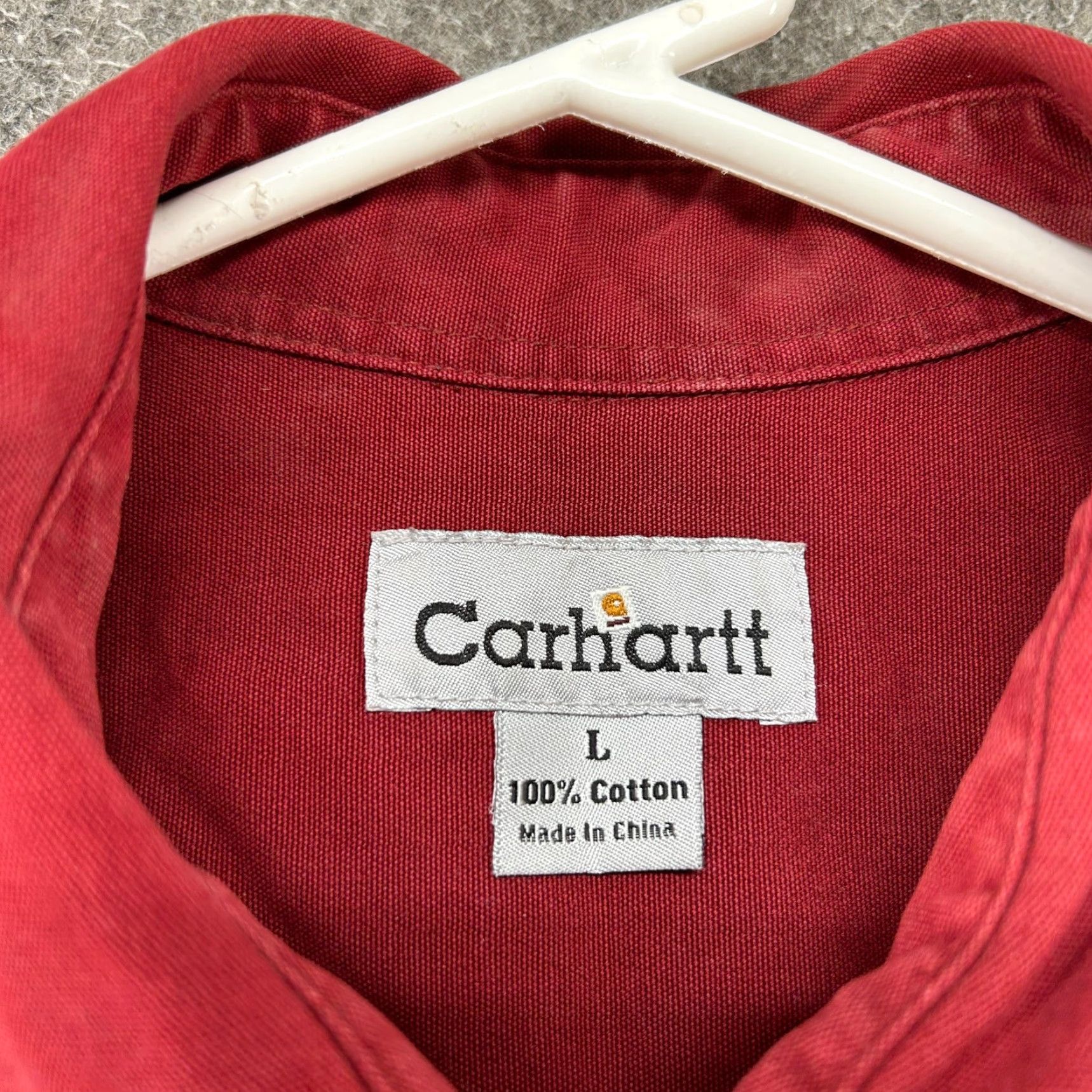 Carhartt VINTAGE Carhartt Shirt Mens L Red Button Up Long Sleeve Solid Canvas Cotton 90s Size US L / EU 52-54 / 3 - 7 Thumbnail