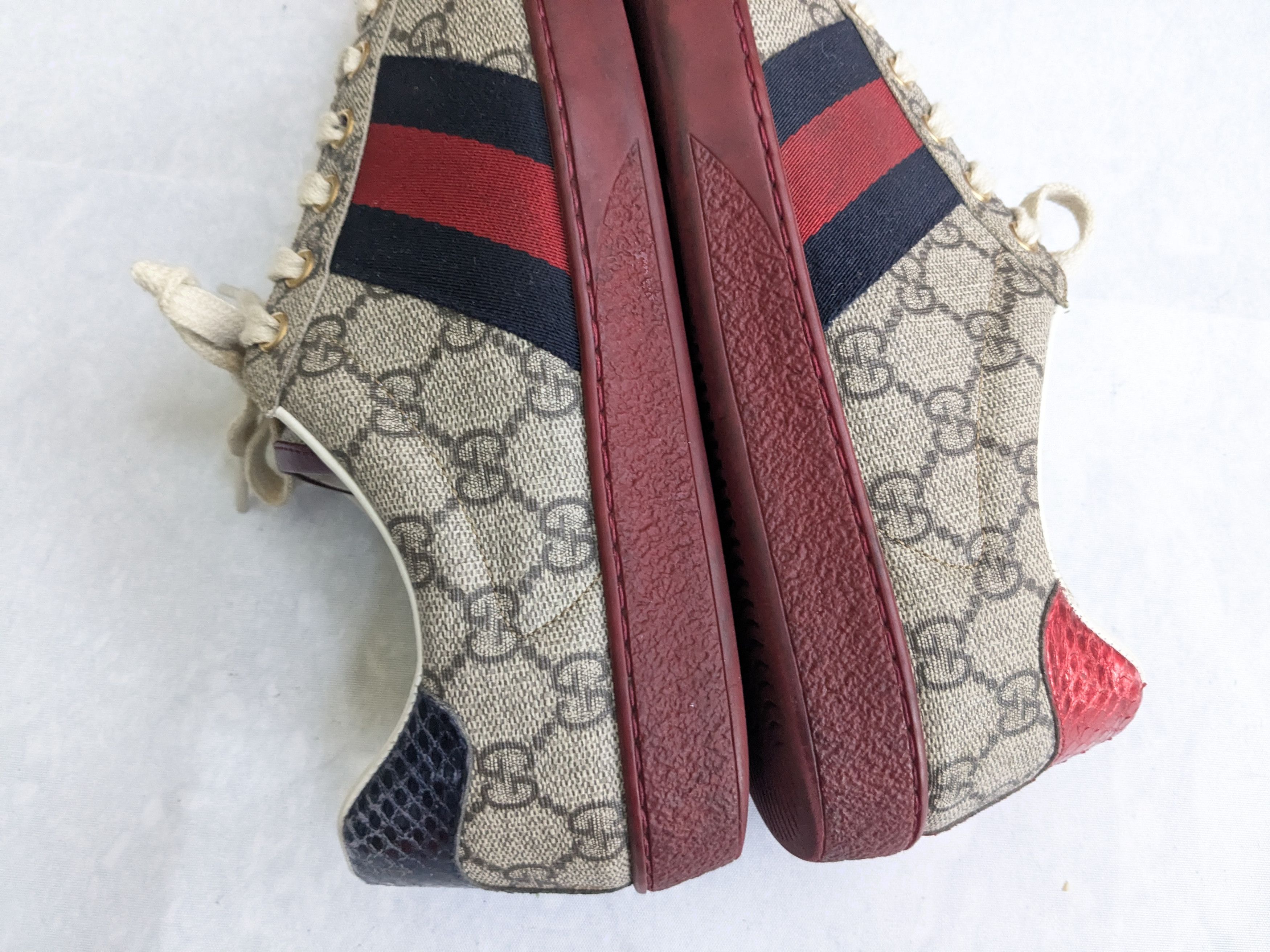 Gucci Gucci Ace Supreme Sneakers Red Monogram GG Logo 7 Size US 7 / EU 40 - 10 Thumbnail