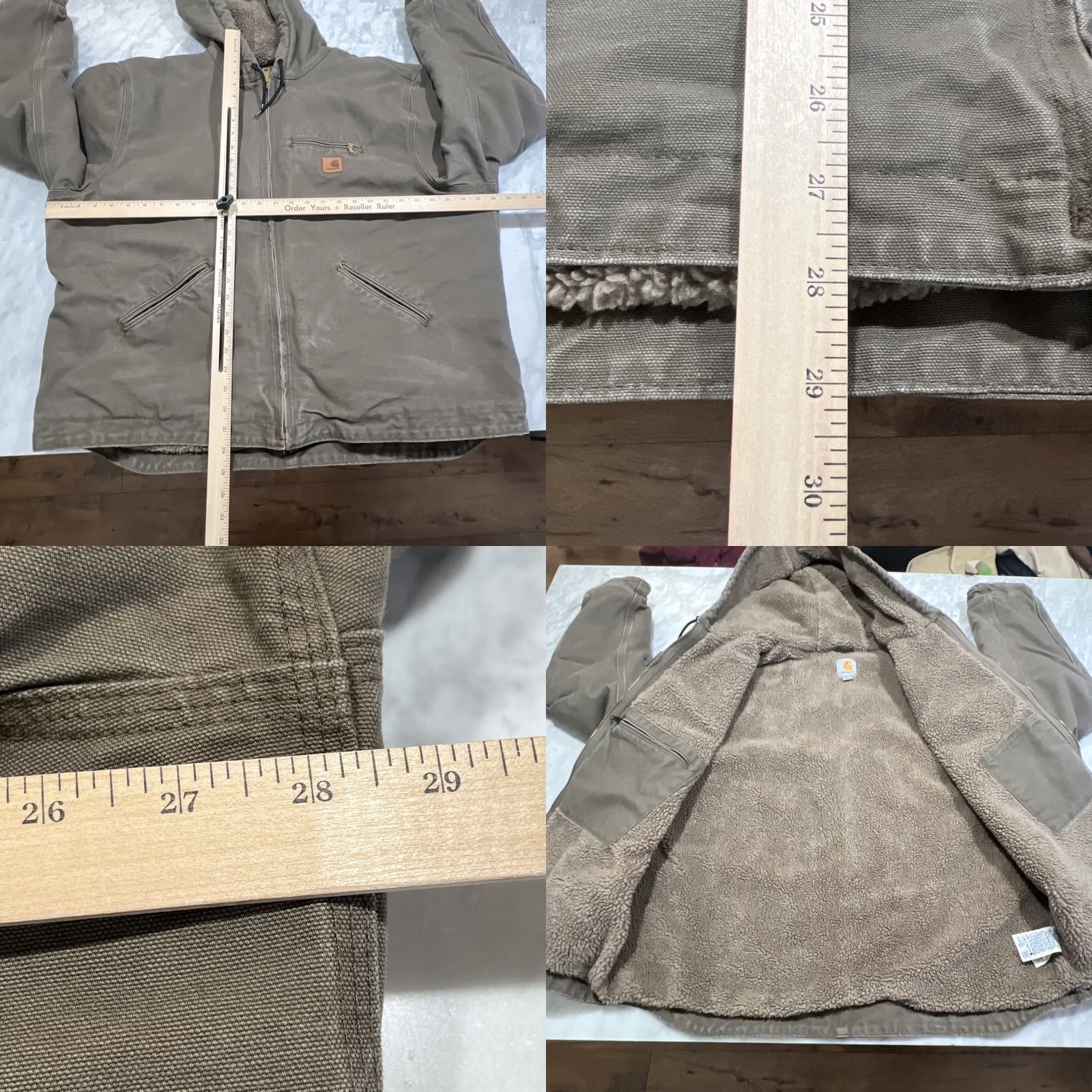 Carhartt VINTAGE Carhartt Jacket Mens 2XL Brown Sherpa Lined Hooded Workwear J141 LBR 90s Grunge Outdoor USA Size US XXL / EU 58 / 5 - 9 Thumbnail