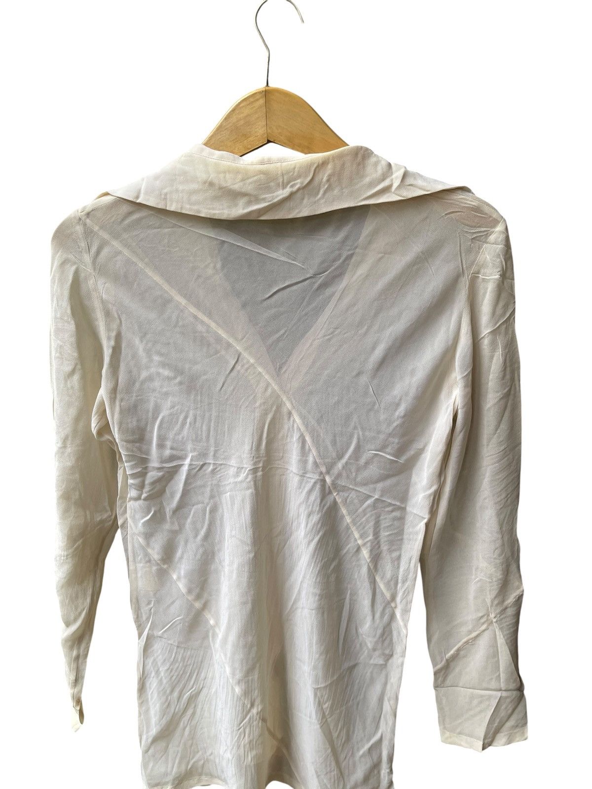 Gucci 1997 Gucci Tom Ford Rayon/Silk Sheer Mesh Cowl Neck Shirts Size S / US 4 / IT 40 - 8 Thumbnail