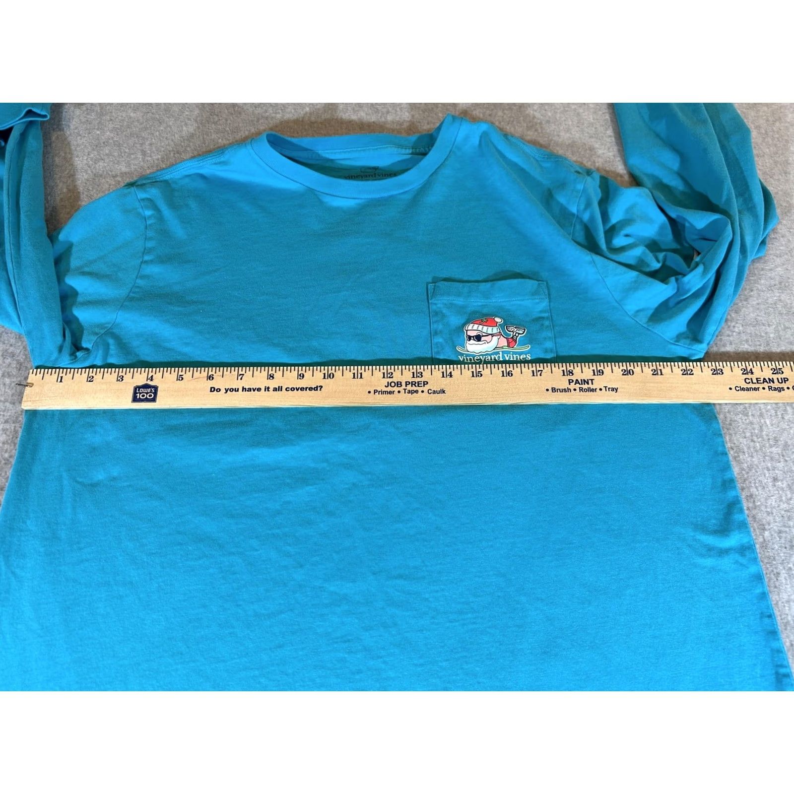 Vineyard Vines Vineyard Vines Shirt Mens Large Teal Long Sleeve Graphic Pocket Santa Whale Christmas Ski Holiday Winter Crew Neck Size US L / EU 52-54 / 3 - 4 Thumbnail