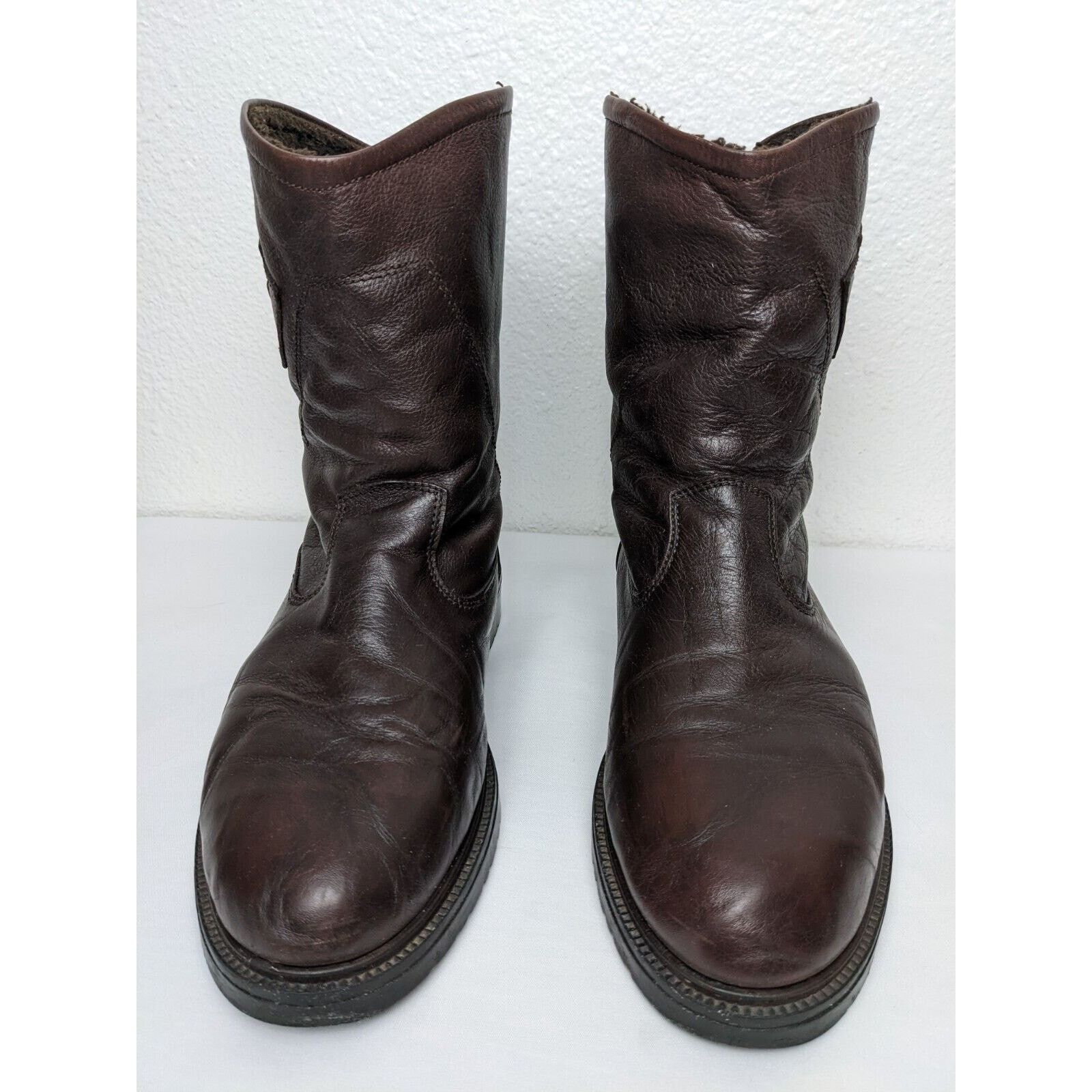 Other Vtg Sherpa Lined Pull On Leather Boot Yellowstone Park 44 Size US 11 / EU 44 - 5 Thumbnail