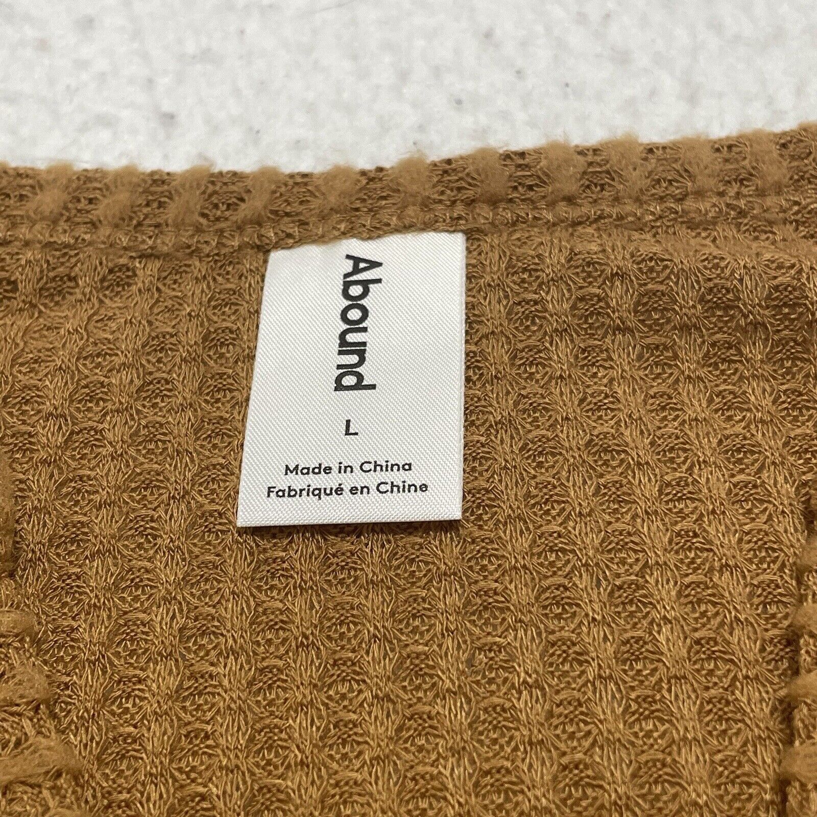 Nordstrom Abound Pullover Sweater Brown Long Sleeve Notch Neck Knit Size L / US 10 / IT 46 - 4 Thumbnail