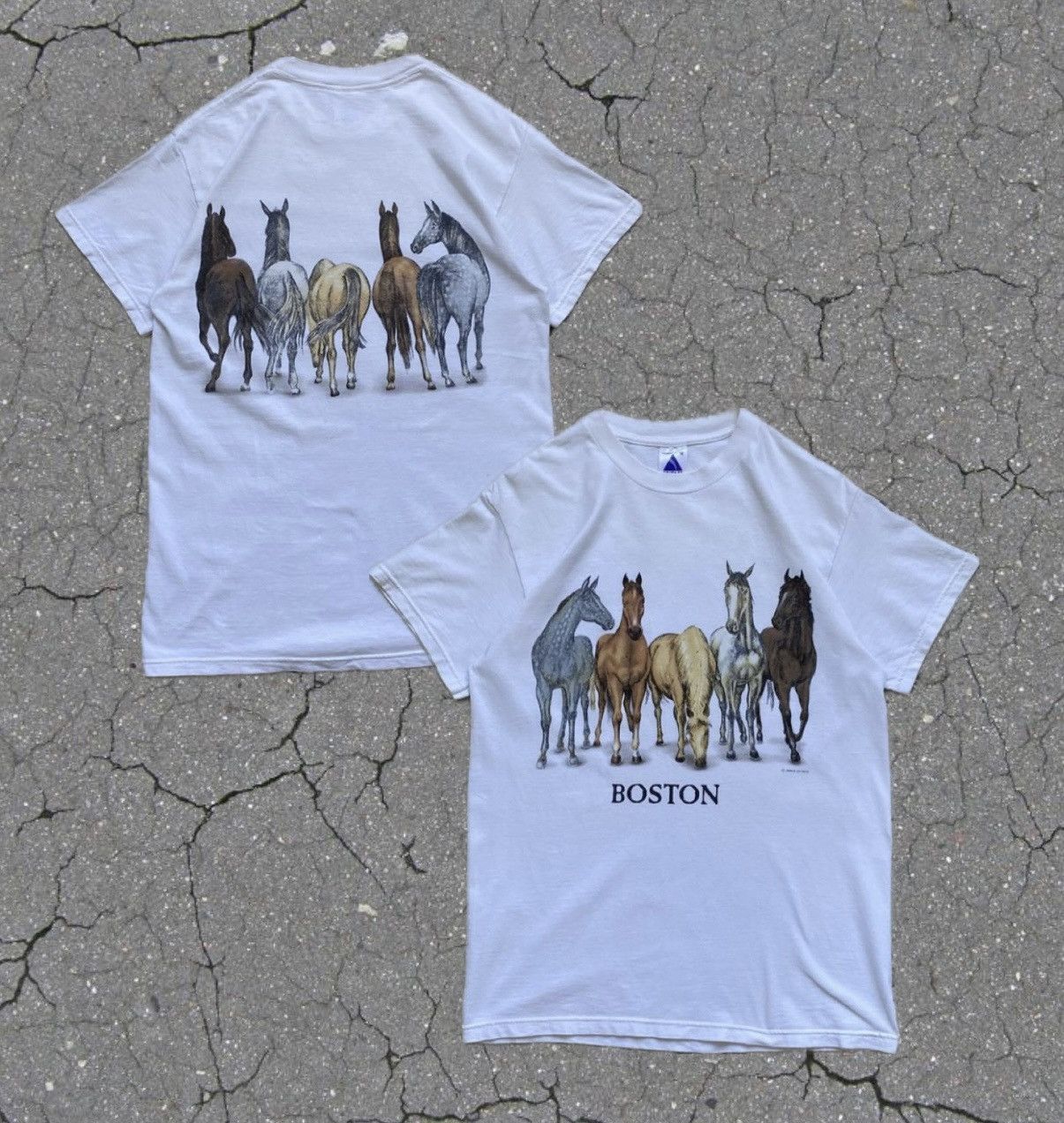Gildan 🐎Vintage 90s USA Boston Horse Animal tee Y2K Bob Harrison Size US M / EU 48-50 / 2 - 1 Thumbnail