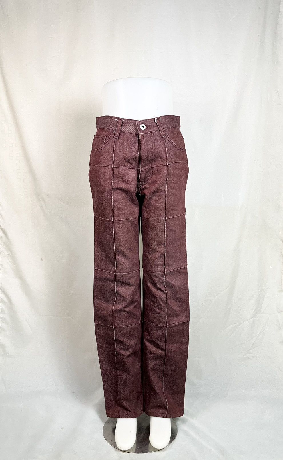 image of Boycott Panelled Denim Pants in Red, Women's (Size 29)