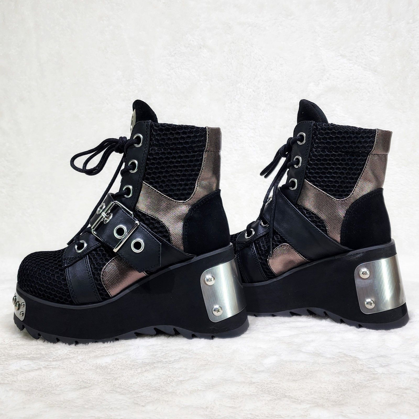 Demonia Cult DEMONIA Scene 50 Platform Goth Punk Ankle Boots Size US 6 / IT 36 - 1 Thumbnail