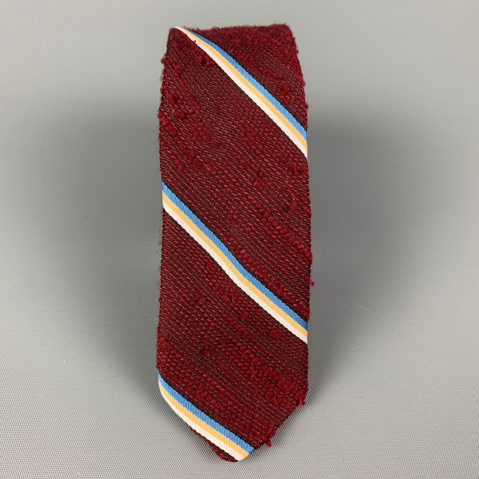 Other VISIONS Burgundy Diagonal Stripe Polyester Tie Size ONE SIZE - 1 Thumbnail