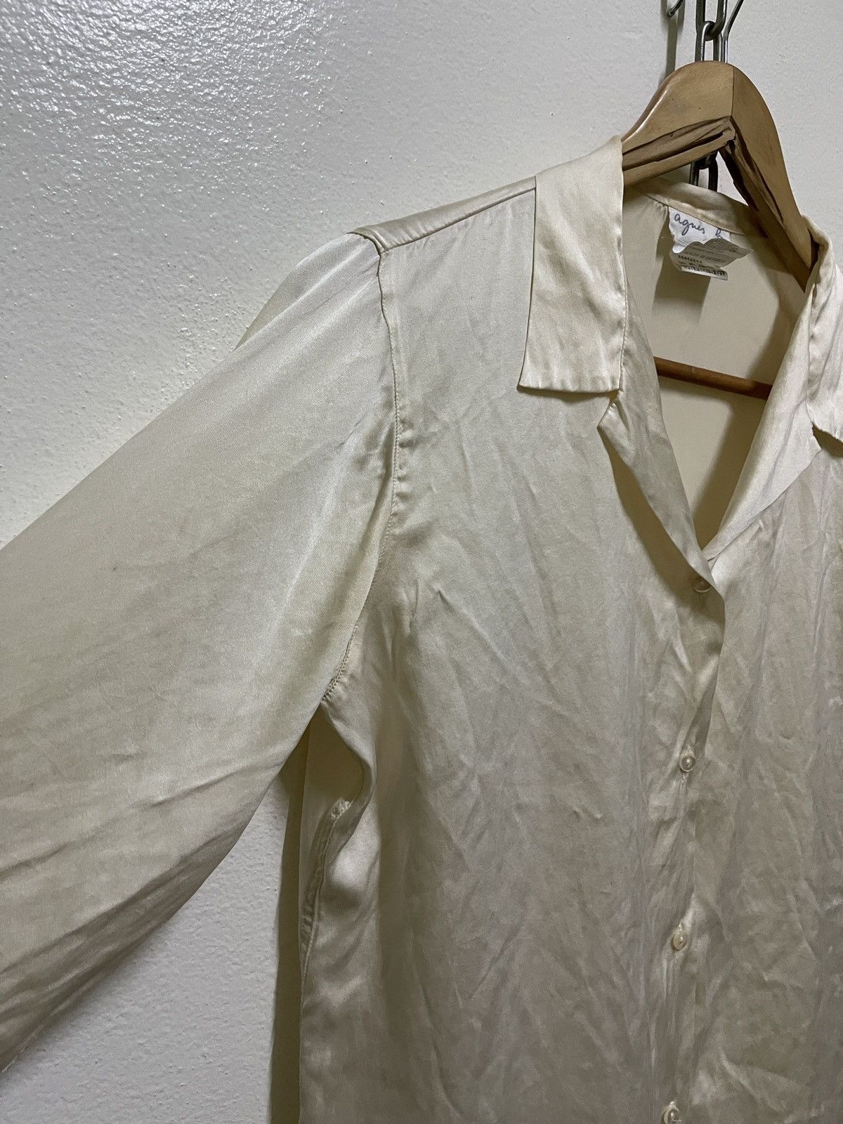 Japanese Brand × agnes b. Agnes b. Silk Button Shirt Long Sleeve Size M / US 6-8 / IT 42-44 - 2 Thumbnail