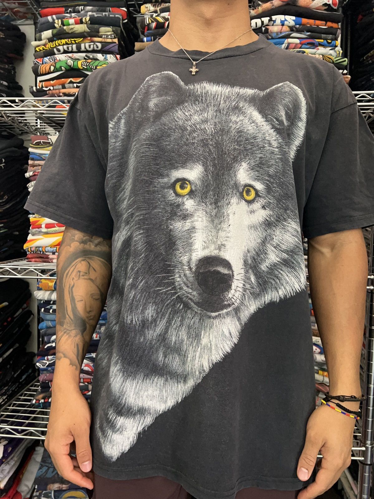 Habitat 90s Wolf Nature Jumbo Print Tee Wolves Size US XL / EU 56 / 4 - 2 Thumbnail