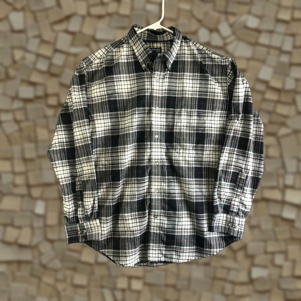 Vintage St Johns Bay Mens Large Gray Striped Long Sleeve Button Down Collar Shirt Size US L / EU 52-54 / 3 - 1 Thumbnail