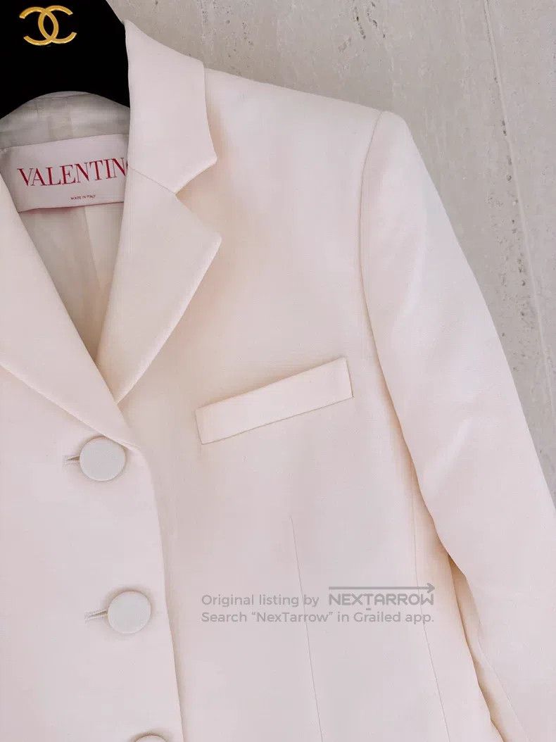 Valentino Valentino White bow blazer Size S / US 4 / IT 40 - 3 Thumbnail