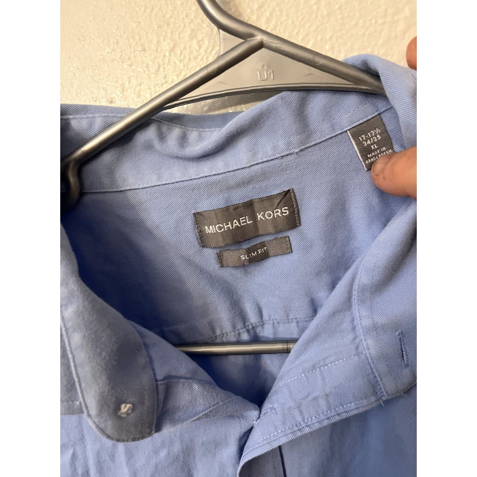 Michael Kors Michael Kors Men's Button-Up Shirt Size XL Long Sleeve White 17-XL Slim Fit Non-Iron Modern Button-Front Careers? Size US XL / EU 56 / 4 - 2 Thumbnail