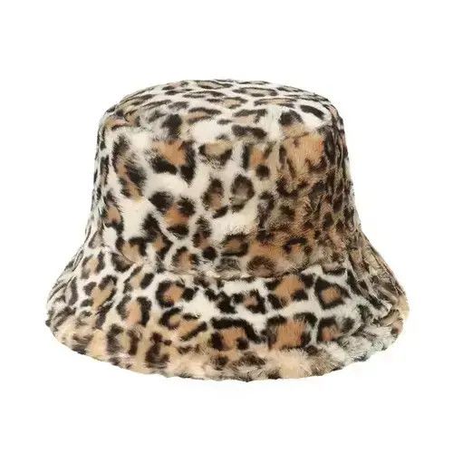 Other Winter Bucket Fashion Leopard Panama Hat Size ONE SIZE - 3 Thumbnail