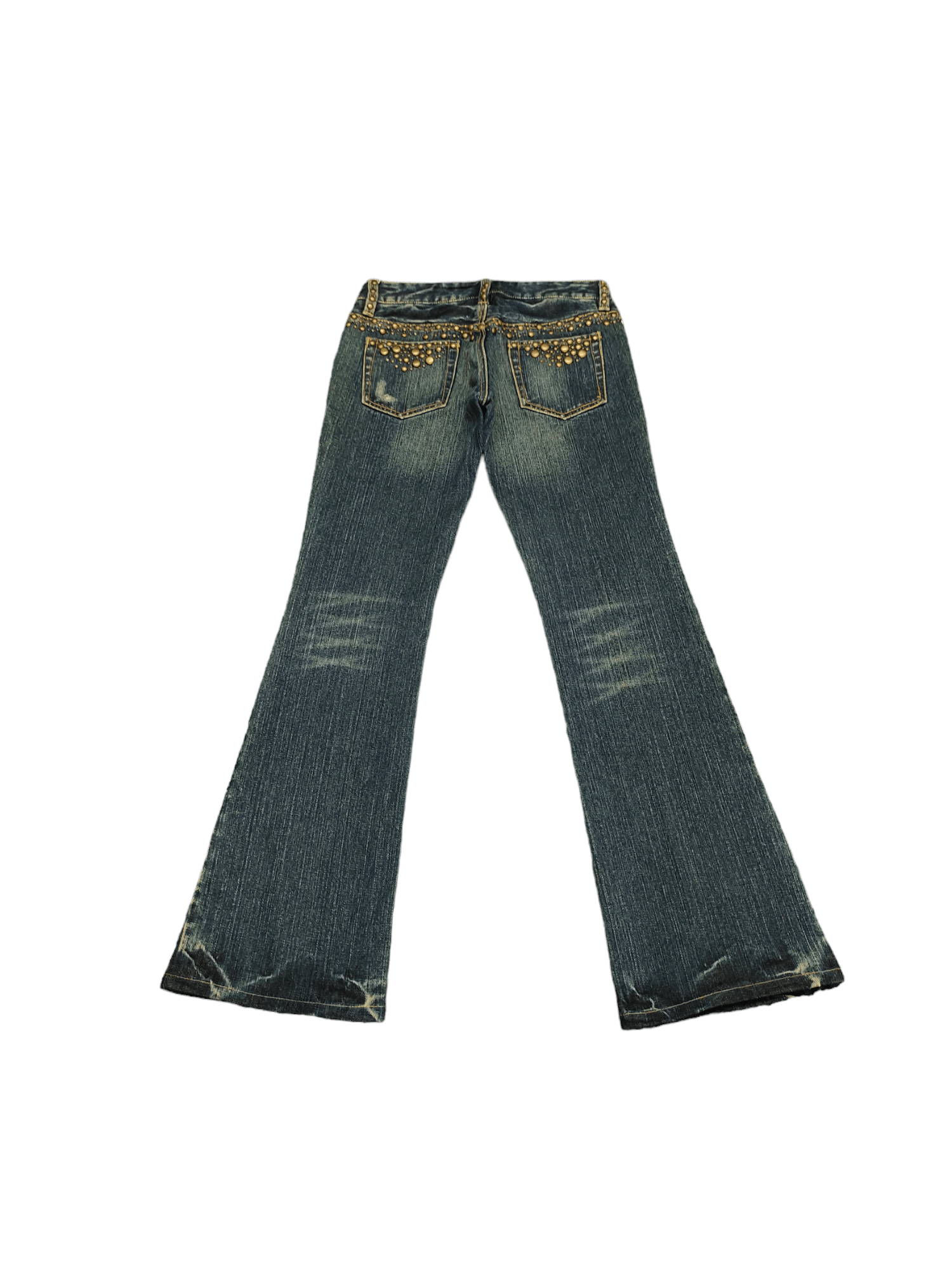 Hysteric Glamour Flare Jeans Virca Phrase Studded Denim Boot Cut Y2k Goa Size US 28 / EU 44 - 11 Thumbnail