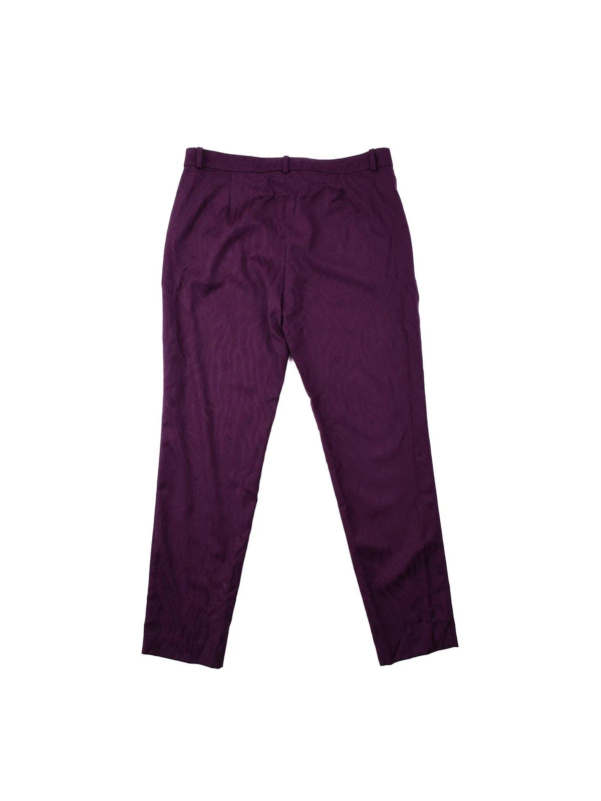 Versace Women's Versace Purple Textured Slim Fit Pants Size W33 L28 Size 33" - 2 Thumbnail