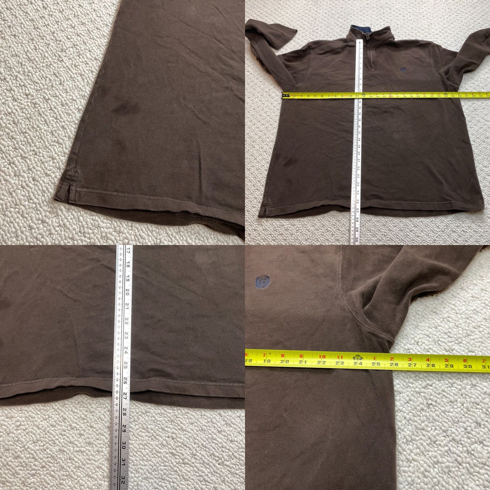 Chaps Chaps Jacket Mens 2XL Brown 1/4 Zip Pullover Solid Logo Cotton Windbreaker Short Coat Mens Size US XXL / EU 58 / 5 - 8 Thumbnail