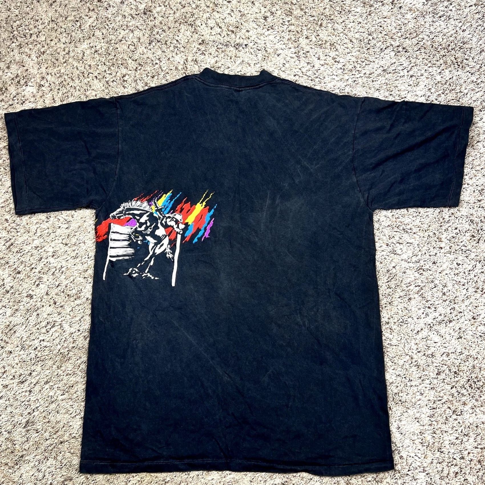 Vintage VINTAGE Cowboys Puff Print T-Shirt 1993 Single Stitch Graphic Large Black Unisex Adults Mens Womens Size US L / EU 52-54 / 3 - 2 Thumbnail