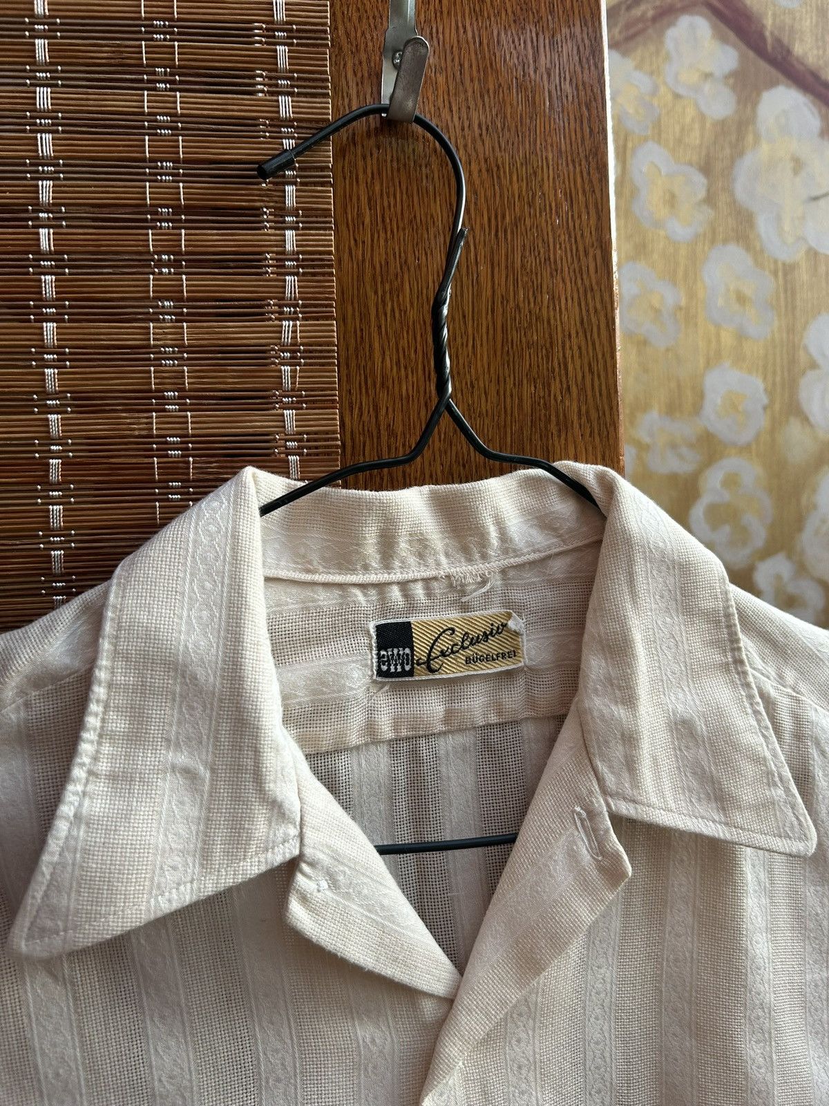 Vintage Vintage 60s West German Open Collar Rockabilly Jaquard Shirt Size US S / EU 44-46 / 1 - 4 Thumbnail