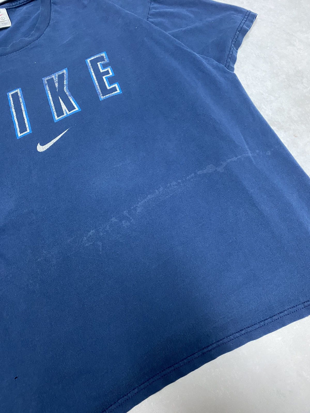 Nike × Vintage Crazy Vintage Y2K 90’s Nike Centre Swoosh Spellout Tee L Size US L / EU 52-54 / 3 - 4 Thumbnail