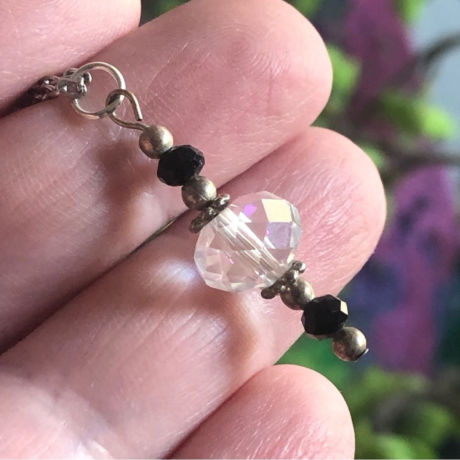 Handmade Handcrafted aura quartz crystal pendant on chain necklace Size ONE SIZE - 9 Thumbnail