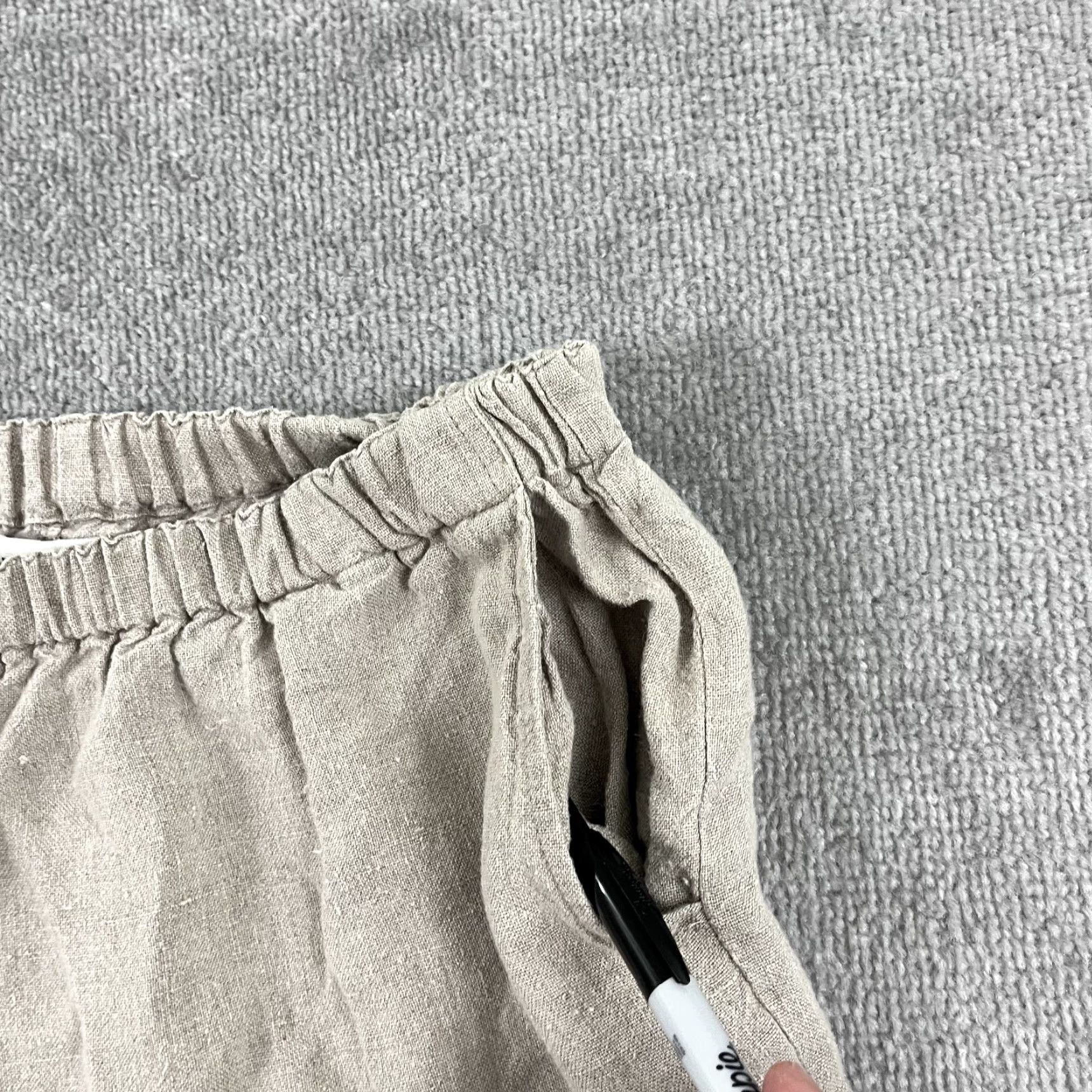 FLAX FLAX Linen Pants Women Medium 29" Brown Casual High Rise Elastic Waist Pockets 90s Bohemian Size 32" / US 10 / IT 46 - 7 Thumbnail